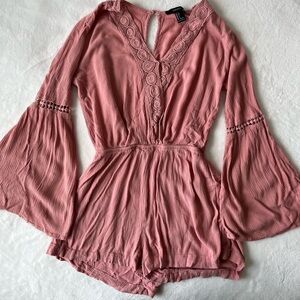 Pink lace romper